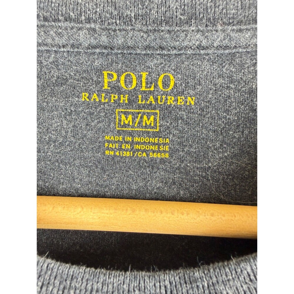 Polo Ralph Lauren Knit Mens Medium Long Sleeve Dark Gray Pullover Shirt - Picture 4 of 8